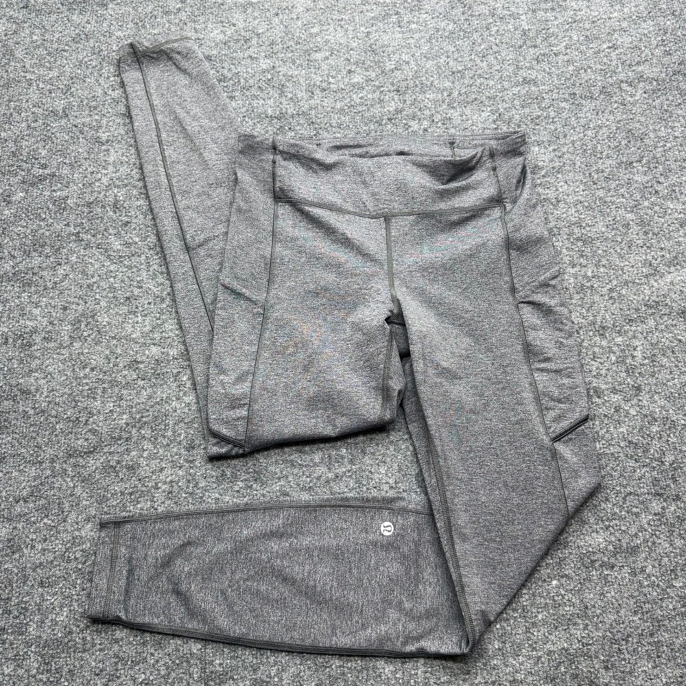 Lululemon Speed Up Tight 28 Heathered Gray High Rise Leggings Size 8 Pockets